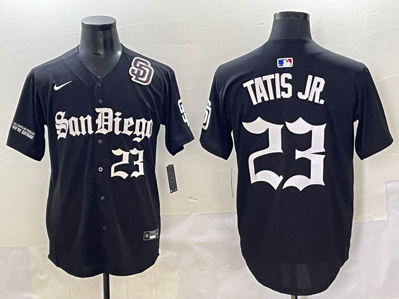 Men 2025 San Diego Padres #23 Tatis jr Black Five generations Joint Name Nike MLB Jersey style 11->san diego padres->MLB Jersey